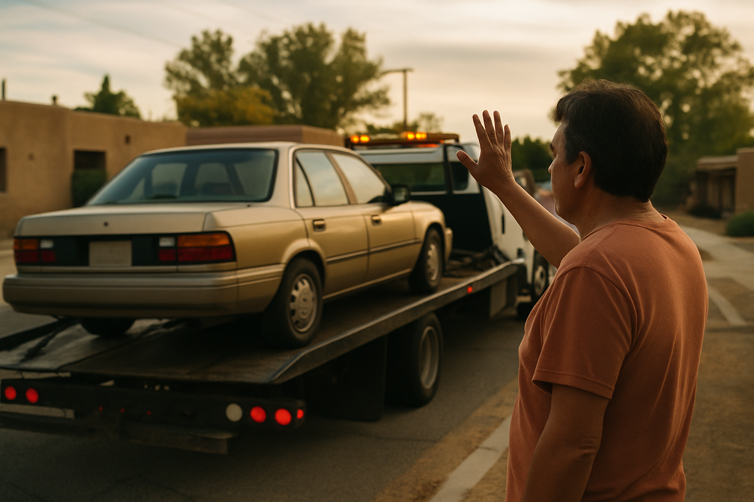 Vehicle donation moment in New Mexico